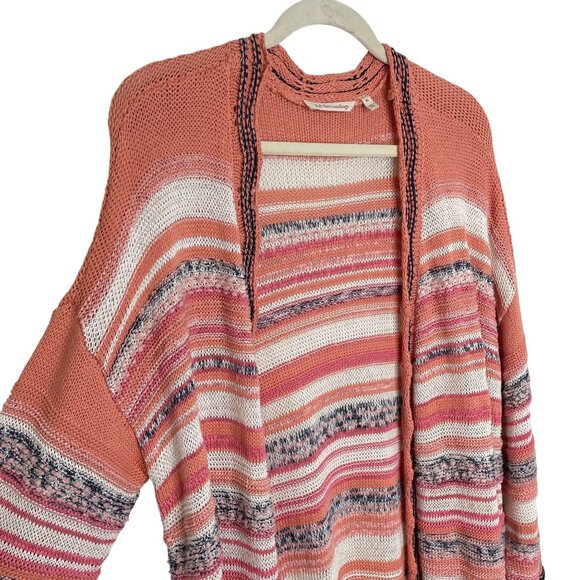 Soft Surroundings Oversized Striped Open-Front Cardigan, XL - Picture 4 of 11